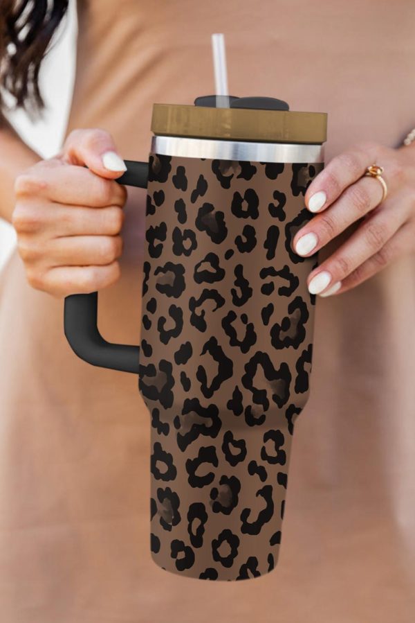 Coffee Leopard Print Tumbler Cup