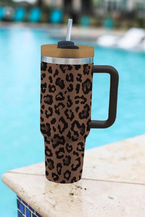 Coffee Leopard Print Tumbler Cup - Image 4