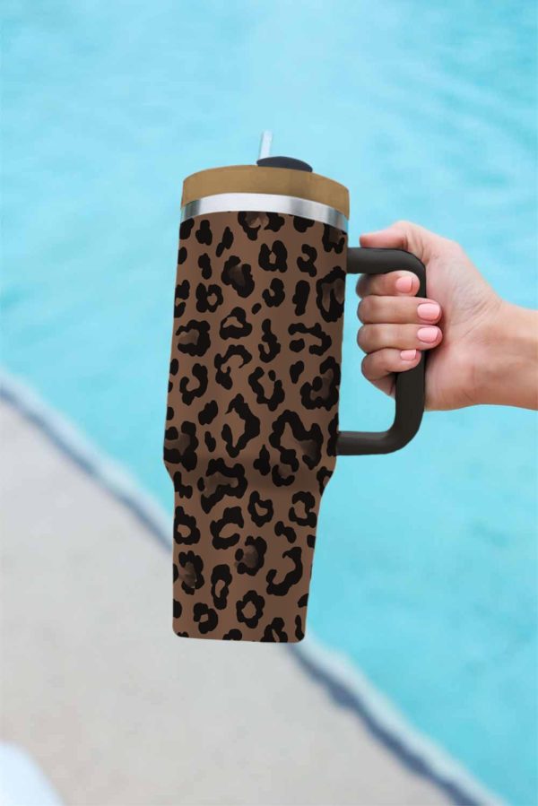 Coffee Leopard Print Tumbler Cup - Image 5