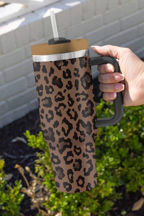 Coffee Leopard Print Tumbler Cup - Image 6