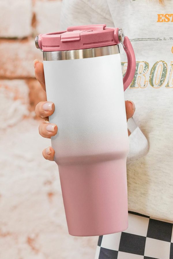 Pink Gradient Handle Stainless Steel Tumbler Cup 30oz - Image 15