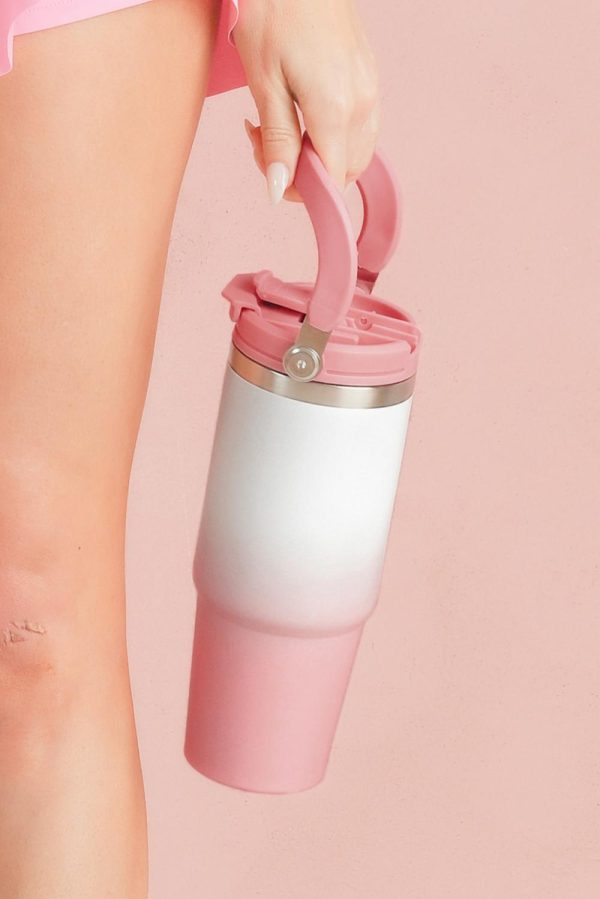 Pink Gradient Handle Stainless Steel Tumbler Cup 30oz - Image 10