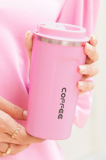 Pink Portable Travel Insulated Coffee Tumbler Cup