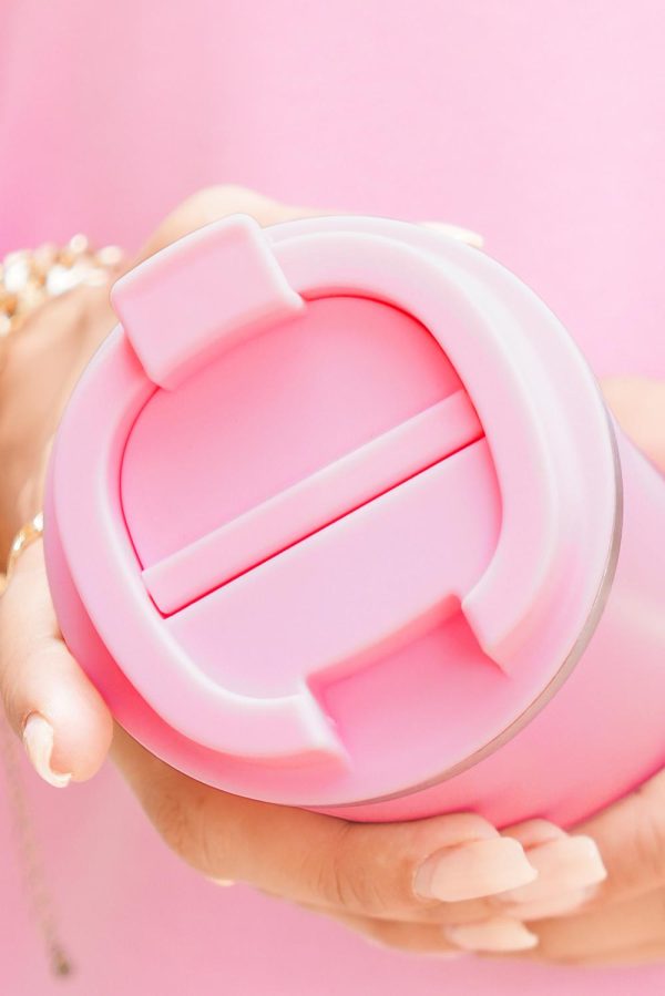 Pink Portable Travel Insulated Coffee Tumbler Cup - Image 3
