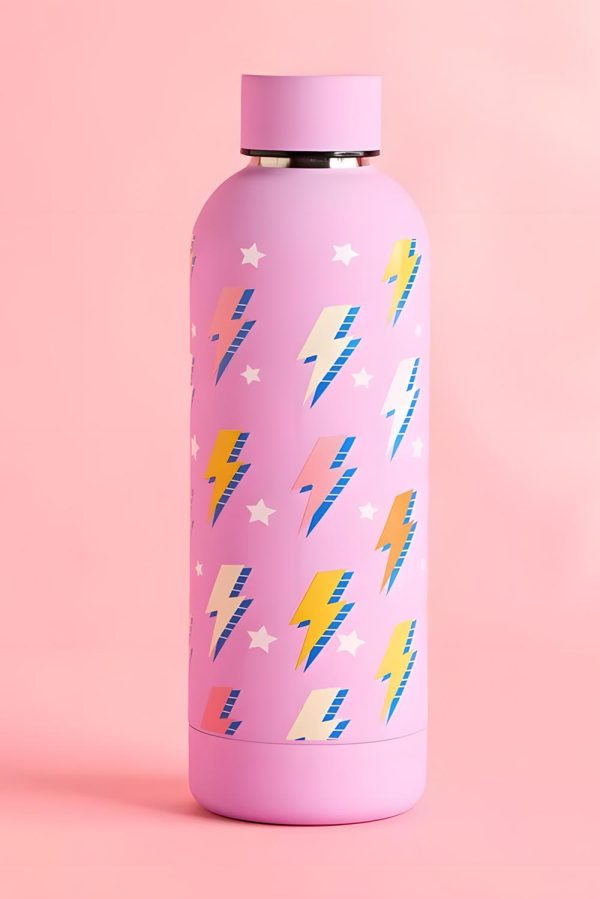 Sachet Pink Cute Graphic Stainless Steel Water Bottle - Image 2