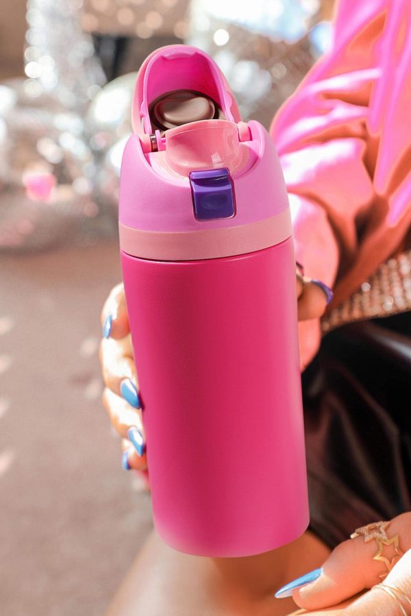 Strawberry Pink Insulated Stainless Steel Water Bottle - Image 5