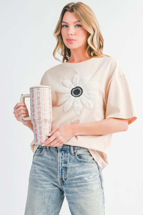 White Bow And Flower Striped 40oz Tumbler Cup - Image 6