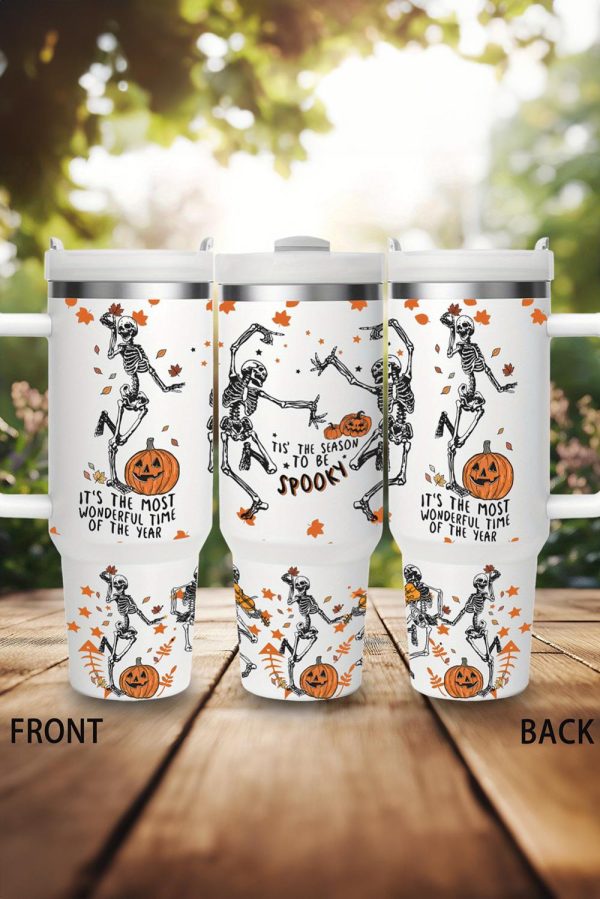 White It's The Most Wonderful Time Of The Year Halloween Tumbler 40oz - Image 3