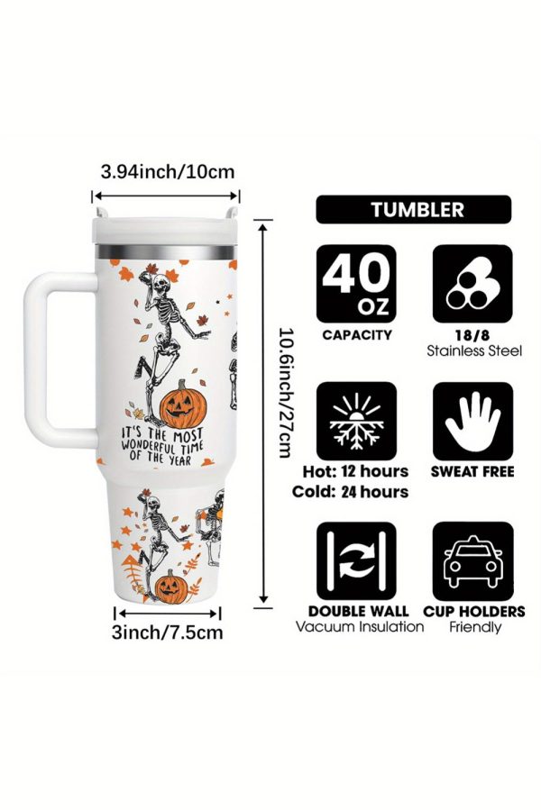 White It's The Most Wonderful Time Of The Year Halloween Tumbler 40oz - Image 8